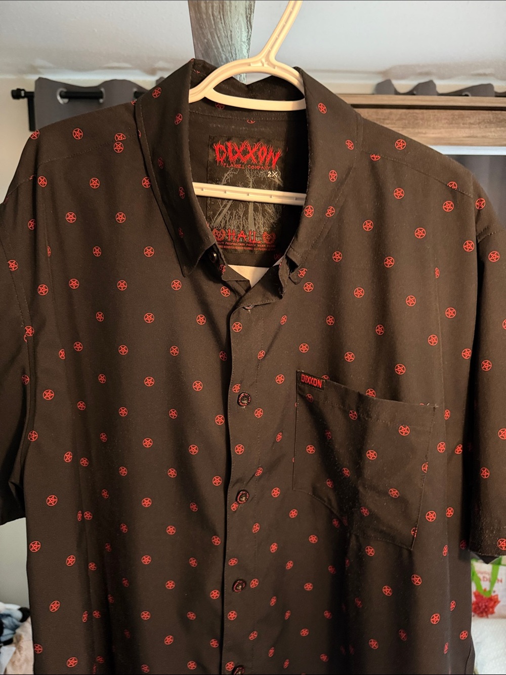DIXXON “All Hail” XXL party shirt Black Short-Sleeve Button-Down Shirt